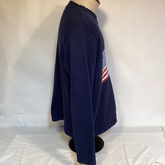 Vintage 90’s American Flag Men’s Sweater Size XL Coldwater Creek - Picture 3 of 11